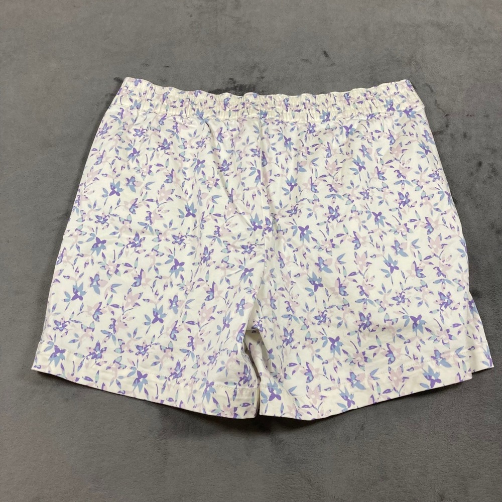 Jachs Girlfriend Floral Shorts Womens Large Purple White Cotton Modal - Picture 4 of 7